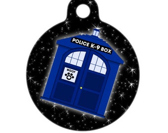 Pet ID Tag - Doghouse K9 Blue Police Box