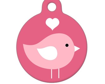 Pet ID Tag - Little Pink Birdy