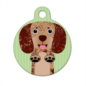Pet ID Tag - Brown Tan Dapple Dachshund
