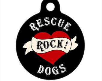 Pet ID Tag - Rescue Dogs Rock Heart
