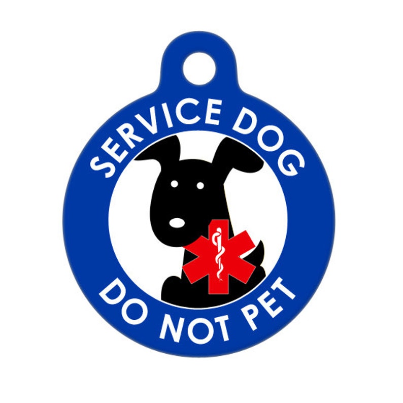 Medical ID Tag Service Dog Do Not Pet Black Dog Etsy