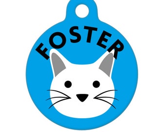 Pet ID Tag - Foster Cat Blue