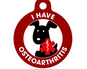 Medical ID Tag - I Have Osteoarthritis Blac Dog