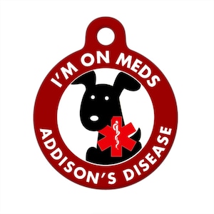 Medical ID Tag - I&#39;m On Meds, Addisons Disease Black Dog