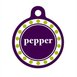 Pet ID Tag - Pepper Custom Name on Front