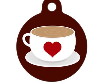 Pet ID Tag - Mocha Latte Coffee Cup