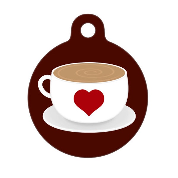 Pet ID Tag - Mocha Latte Coffee Cup