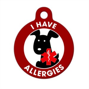 Medical ID Tag - I Have Allergies Black Dog