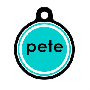 Pet ID Tag - Pete Custom Name on Front