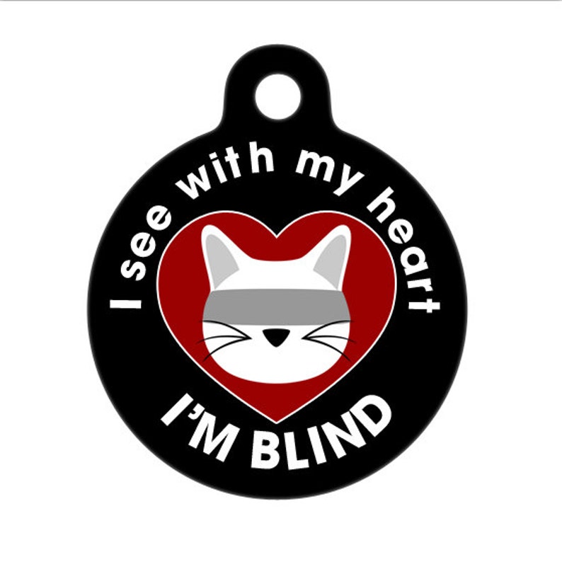 Medical ID Tag Blind Cat I See With My Heart Etsy