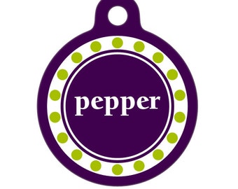 Pet ID Tag - Pepper Custom Name on Front