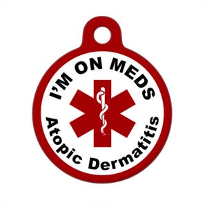 Medical ID Tag - On Meds, Atopic Dermatitis Medical Alert