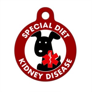 Medical ID Tag - Special Diet, Kidney Disease Black Dog