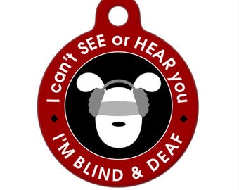 Medicinsk ID-bricka - Blind och döv hund, jag kan inte se eller höra dig