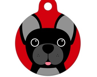 Pet ID Tag - French Bulldog Black