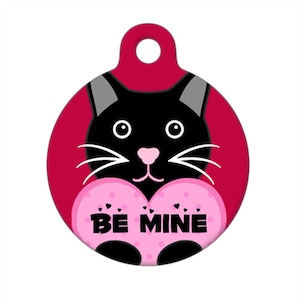 Pet ID Tag - Be Mine Black Cat