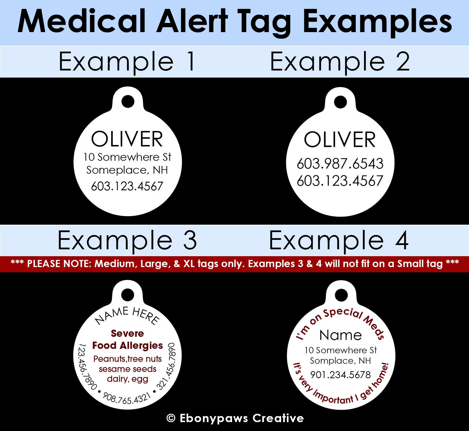 Cervical Tag Medical ID Tag - I Have Cervical Spondylosis Black Dog - Etsy