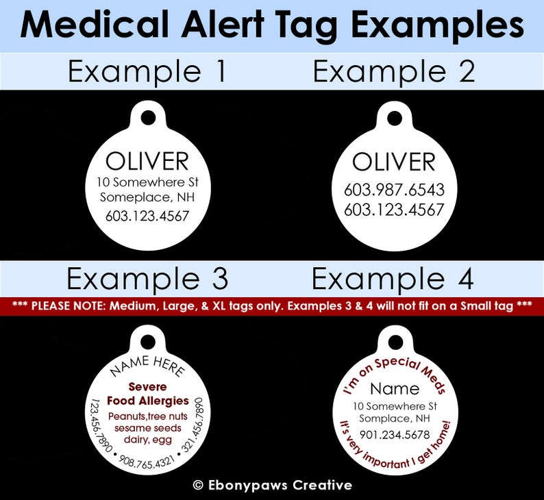 Medical ID Tag Deaf Dog, I Can't Hear You Medical Alert image 2