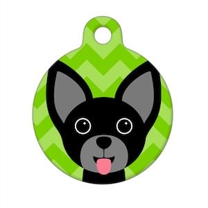 Pet ID Tag - Black Chihuahua