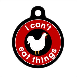 Medical ID Tag - I Can&#39;t Eat Things, Poultry - Food Allergies Medical Alert