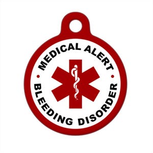 Medical ID Tag - Bleeding Disorder Medical Alert