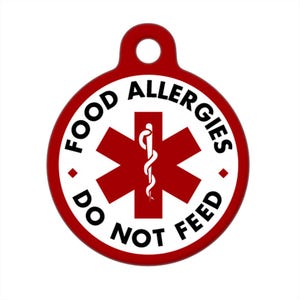 Personalized - Food Allergies, Do Not Feed - Medical Pet ID Tag
