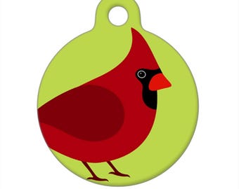 Médaille d'identification pour animal de compagnie - Cardinal rouge