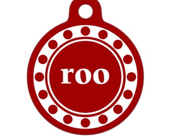 Pet Tag - Roo Dots Custom Name on Front