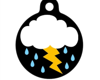 Pet ID Tag - Thunderstorm and Lightning