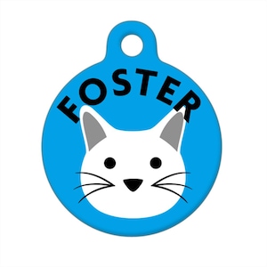 Pet ID Tag - Foster Cat Blue