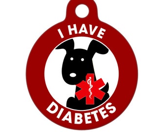 Medical ID Tag - I Have Diabetes Dog Medical Alert