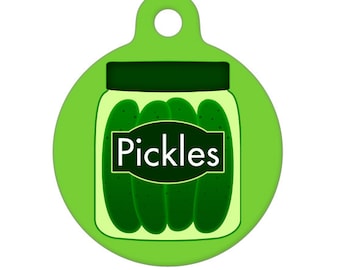 pickle shaped dog tag