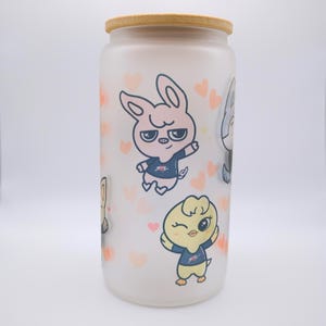 Stray Kids 16oz Frosted Glass Cup