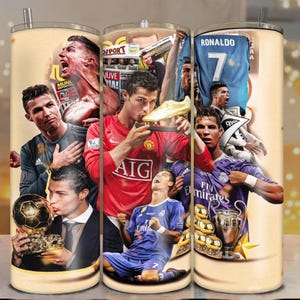 Envoltura para vaso de Cristiano Ronaldo de 20 oz (envoltura PNG)