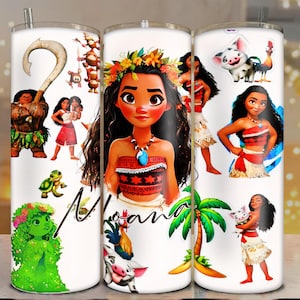 Pack Of 2 Moana Pua Hei Hei Tumbler Wrap PNG, Tattoo Tumbler Wrap png, 20oz Skinny Tumbler png, Skinny Tumbler Wrap Design PNG Digital Wrap