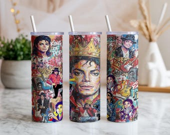 Diseño PNG para vaso térmico de 20 oz de Michael Jackson / Diseño para sublimación / Descarga digital