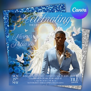Memorial Funeral Announcement Flyer, Funeral Memorial Announcement Flyer, Funeral Announcement Template, Rest In Peace Flyer, Canva Editable