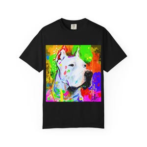 Dogo Argentino T-Shirt: Garment-Dyed Ring-Spun Cotton, Bright Pastel Colors