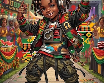 Child Styled For Black History Month Juneteenth PNG | Freedom Day African American Art | Juneteenth Shirt | Juneteenth Decoration