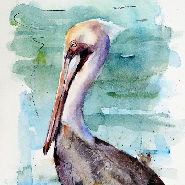 PELICAN Watercolor Print by Dean Crouser