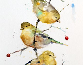 GOLDFINCH Watercolor Bird Print by Dean Crouser