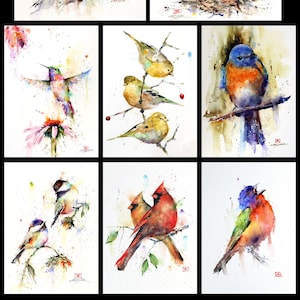 SONGBIRD and HUMMINGBIRD 5 x 7" Greeting Cards, Set of 10, Blank Inside, Best Sellers by Dean Crouser!