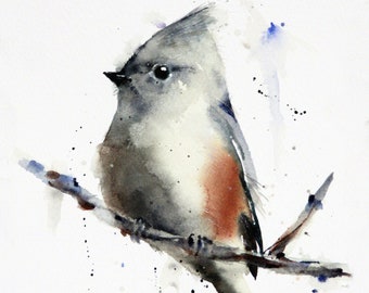 TITMOUSE Watercolor Bird Print by Dean Crouser