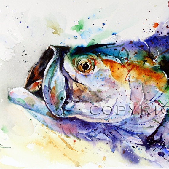 TARPON Watercolor Print, Fish Art Painting by by Dean Crouser -  Canada