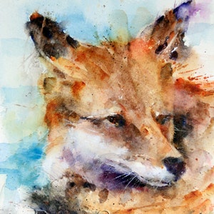 FOX Watercolor Art Print, Fox Painting, Fox Art, By Dean Crouser