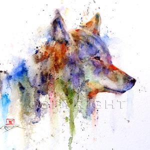 COYOTE Watercolor Art Print, Coyote Painting by Dean Crouser