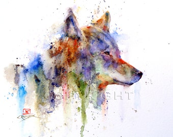 COYOTE Watercolor Art Print, Coyote Painting by Dean Crouser