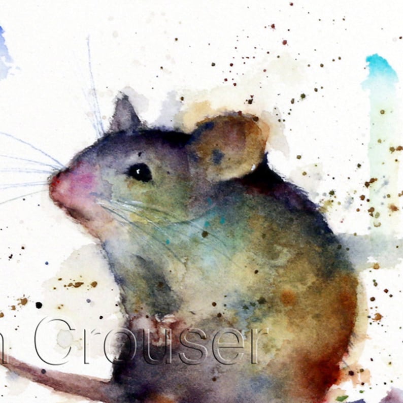 MOUSE Watercolor Print Mouse Art Painting by Dean Crouser Etsy