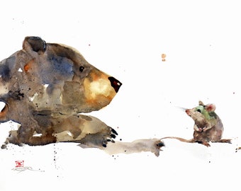 Bear and Mouse Watercolor Art Greeting Cards - Dean Crouser, Set of 8