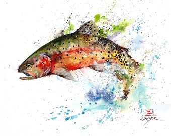 CUTTHROAT TROUT Watercolor Fish Print by Dean Crouser